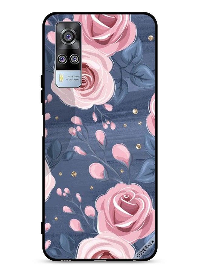 Covernex vivo Y51 2020 Protective Case Cover Roses & Leaves Pattern - Image 1