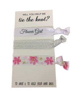 Infinity Collection Flower Girl Hair Ties 3 Count Pink  Will You Help Me Tie The Knot Hair Accessories for Wedding 3pcs