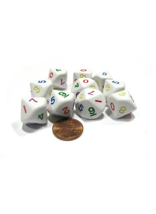 Set Of 10 D10 Tensided Opaque Rainbow Dice 09 White With Multicolor Number - pzsku/Z145191E635735829E5F0Z/45/_/1697270809/51fed2da-885c-4b33-b1c1-d9f10b93592f
