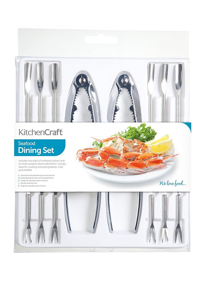 KitchenCraft - Kitchencraft Stainless Steel Seafood Dining Set, Silver, 8-Piece - Image 1