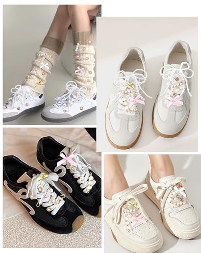 Yawlsow 40 Pcs Shoe Charms for Sneakers Junk Charms for Women Shoe Lace Socks Contain Brooches, Pins, Clips, Bows, Jewelry, Pearl Charm Accessories Bulk for Clothes Bag Hat - Image 3