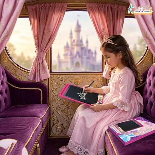 Kriiddaank Princess LCD Tablet, 8.5 Inch Electronic Drawing Pad & Tablet for Kids, Rewritable LCD Board, Toddler Travel Slate for Girls, Birthday Gift for 3 4 5 6 7 8 9 Year, Princess Theme Color - Image 5