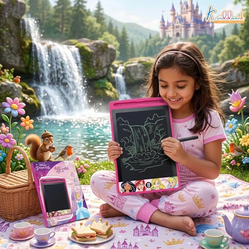 Kriiddaank Princess LCD Tablet, 8.5 Inch Electronic Drawing Pad & Tablet for Kids, Rewritable LCD Board, Toddler Travel Slate for Girls, Birthday Gift for 3 4 5 6 7 8 9 Year, Princess Theme Color - Image 4