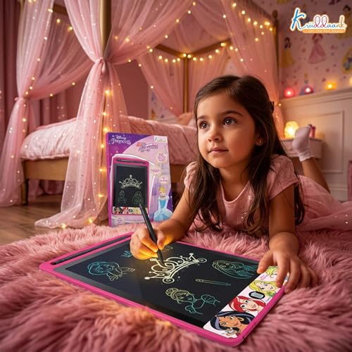 Kriiddaank Princess LCD Tablet, 8.5 Inch Electronic Drawing Pad & Tablet for Kids, Rewritable LCD Board, Toddler Travel Slate for Girls, Birthday Gift for 3 4 5 6 7 8 9 Year, Princess Theme Color - Image 3