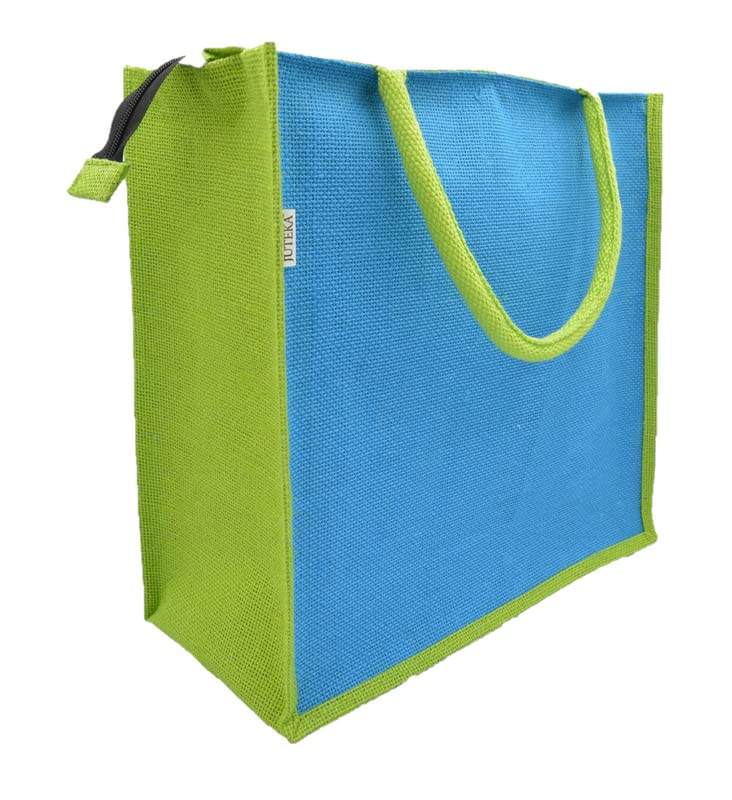 JUTEKA Unisex-Adult Multicolor, Eco Friendly, Multipurpose Jute Tote Bag with Zipper Closure - Image 1