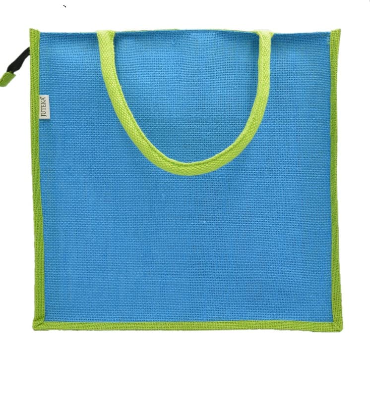 JUTEKA Unisex-Adult Multicolor, Eco Friendly, Multipurpose Jute Tote Bag with Zipper Closure - Image 2