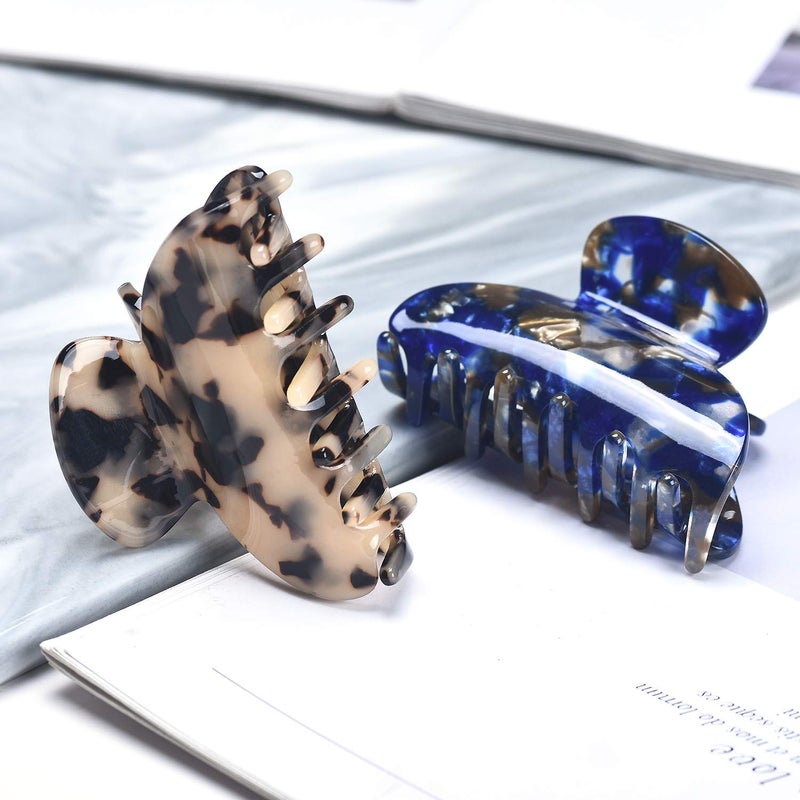 Fsmiling 3 Packs Women Medium Hair Clips Tortoise Claw Clips Celluloid Jaw Clips Leopard Print Hair Clamps Fashion Hair Accessories - Image 5