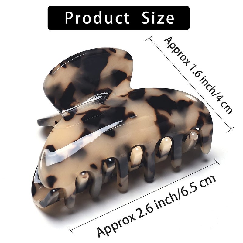 Fsmiling 3 Packs Women Medium Hair Clips Tortoise Claw Clips Celluloid Jaw Clips Leopard Print Hair Clamps Fashion Hair Accessories - Image 4