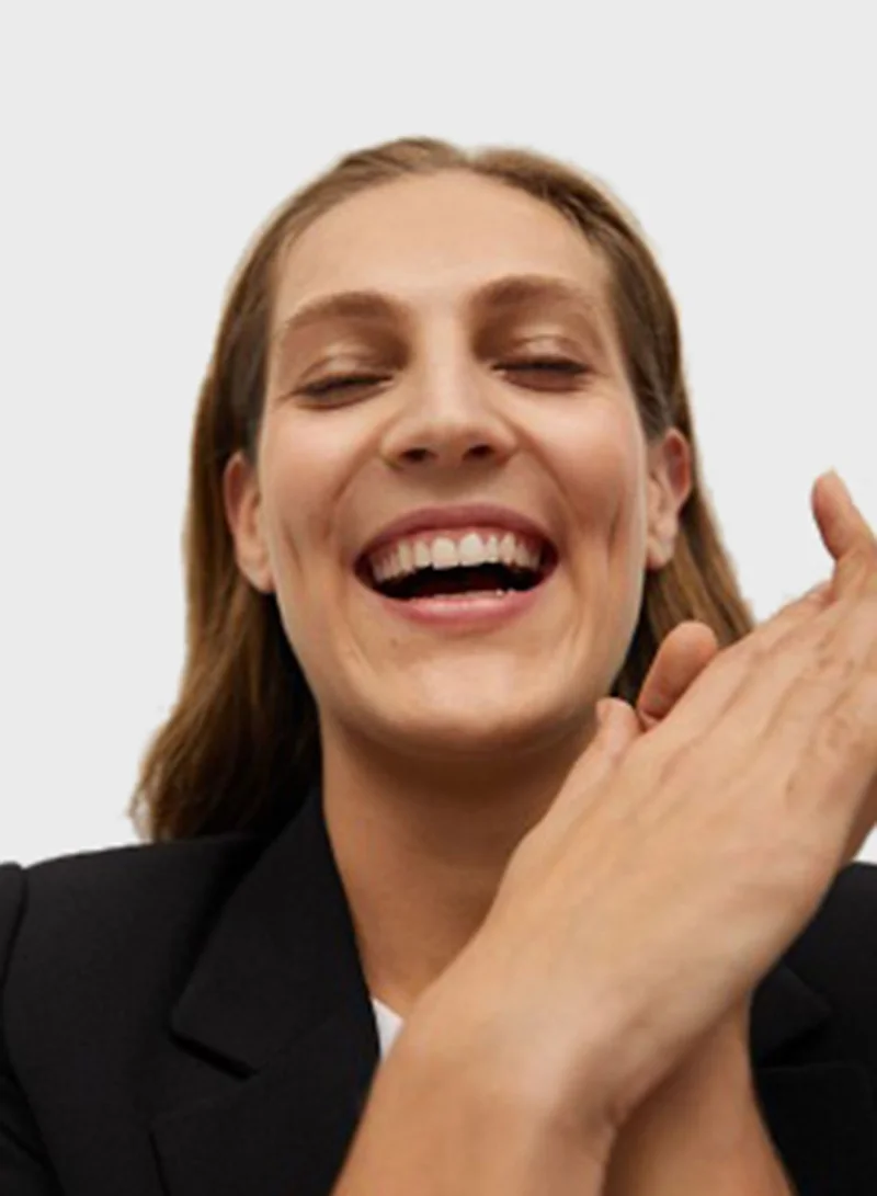 MANGO Ruched Sleeve Blazer