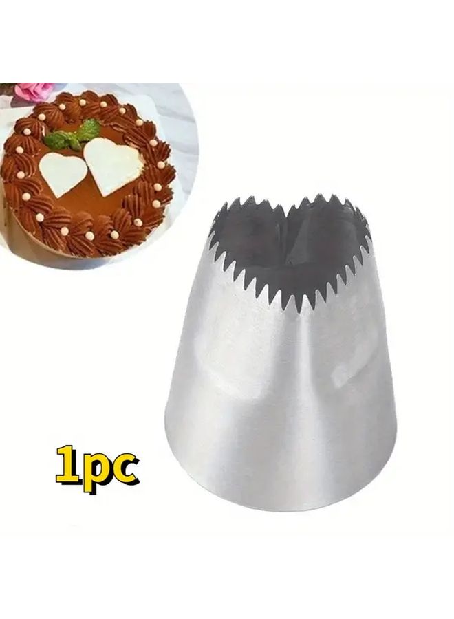 طرف صنبور الفولاذ المقاوم للصدأ على شكل قلب مسنن للزينة، قطعة واحدة لتزيين الكعك والخبز - Image 5