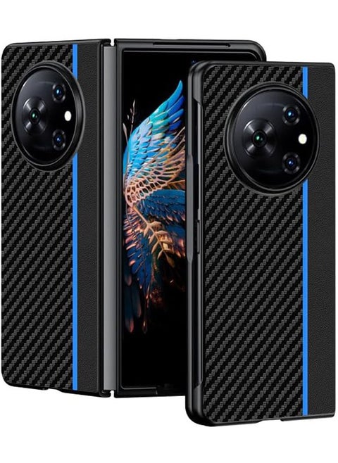 Tecno Phantom V Fold 5G Protective Shockproof Capa Case Ultra Thin Carbon Fiber Texture Leather Phone Cover for Phantom V Fold