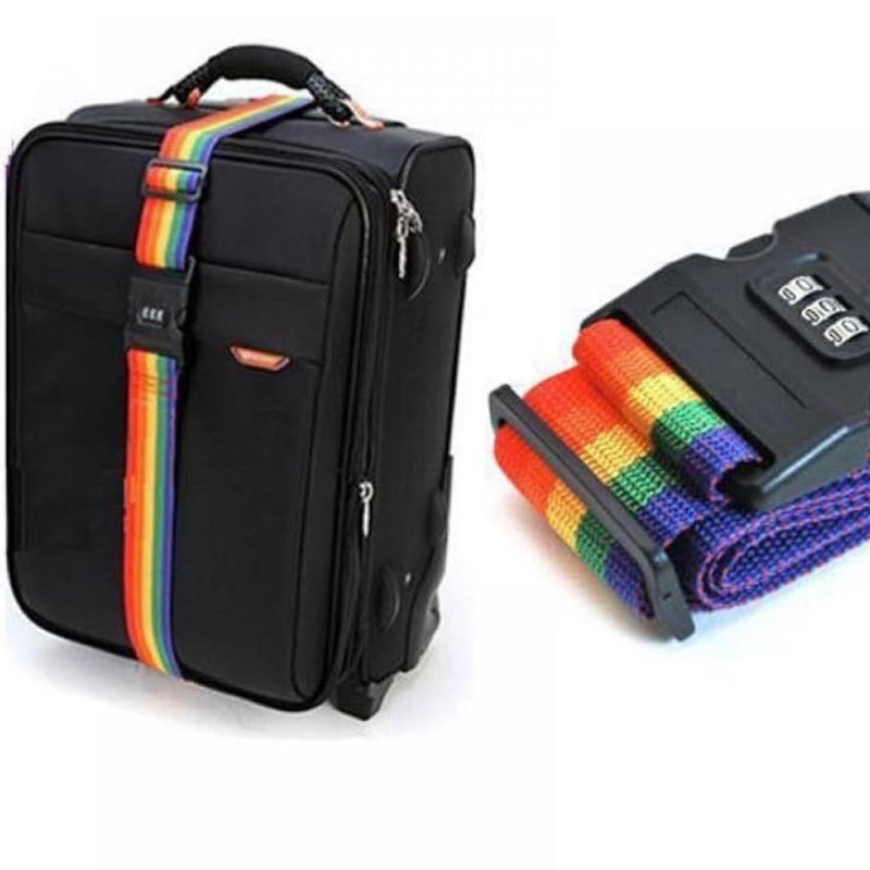 Dayalu Pack of 4 Luggage Strap | Luggage Belt for Suitcase & Trolley Bags | Travel Belt with TSA Passlock Quick Release Adjustable Buckle for Suitcase | Rainbow - Image 5