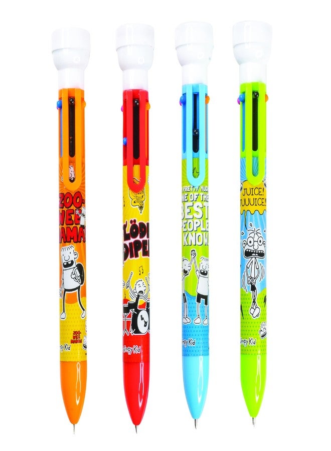 GEDDES Raymond Diary of a Wimpy Kid 6-Color Pens with Stampers - Pack of 12 - Fun and Multifunctional Pens for Kids - Image 1