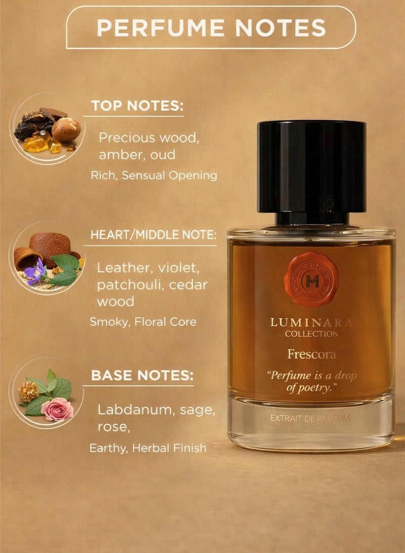 Hermoso نجاتي لومينارا فريسكورا اكستريت دي بارفان 100 مل | عطر فاخر للجنسين بالعنبر والعود - Image 2