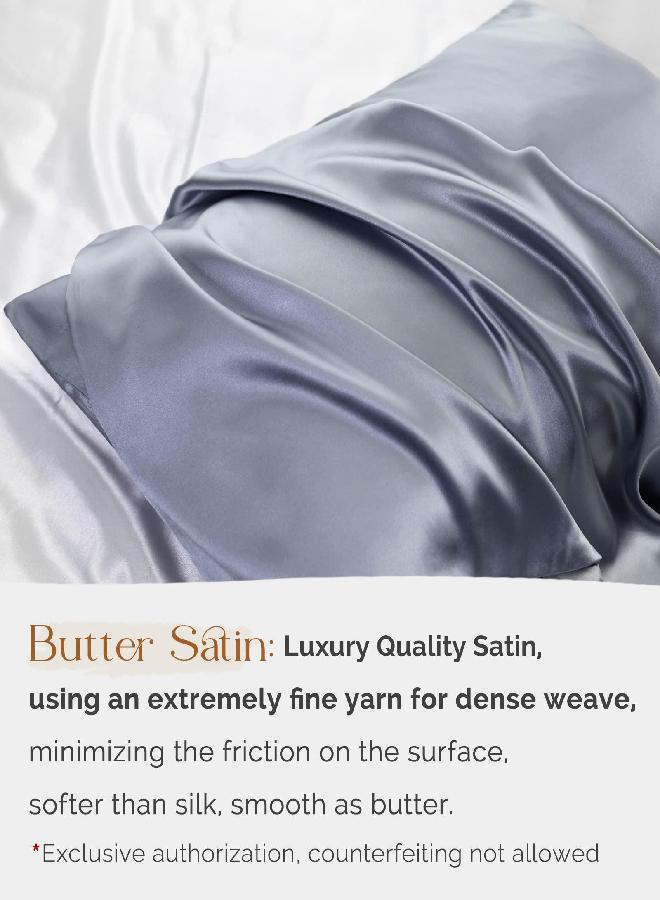YANIBEST YANIBEST Satin Pillowcase for Hair and Skin - Super Soft Silk Pillowcase for Hair and Skin 2 Pack 20x30 inches | Cooling Satin Pillowcases with Zipper | Satin Pillow Case Standard Size Queen  - Image 2
