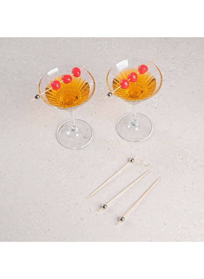 Restaurantware سيخات بامبو كروية بطول 6 بوصات، 1000 سيخ بامبو قوي للتخلص منه - تصميم كروي قوي، سيخات بامبو فضية للتقديم، لتقديم المقبلات وزينة الكوكتيل - Image 3