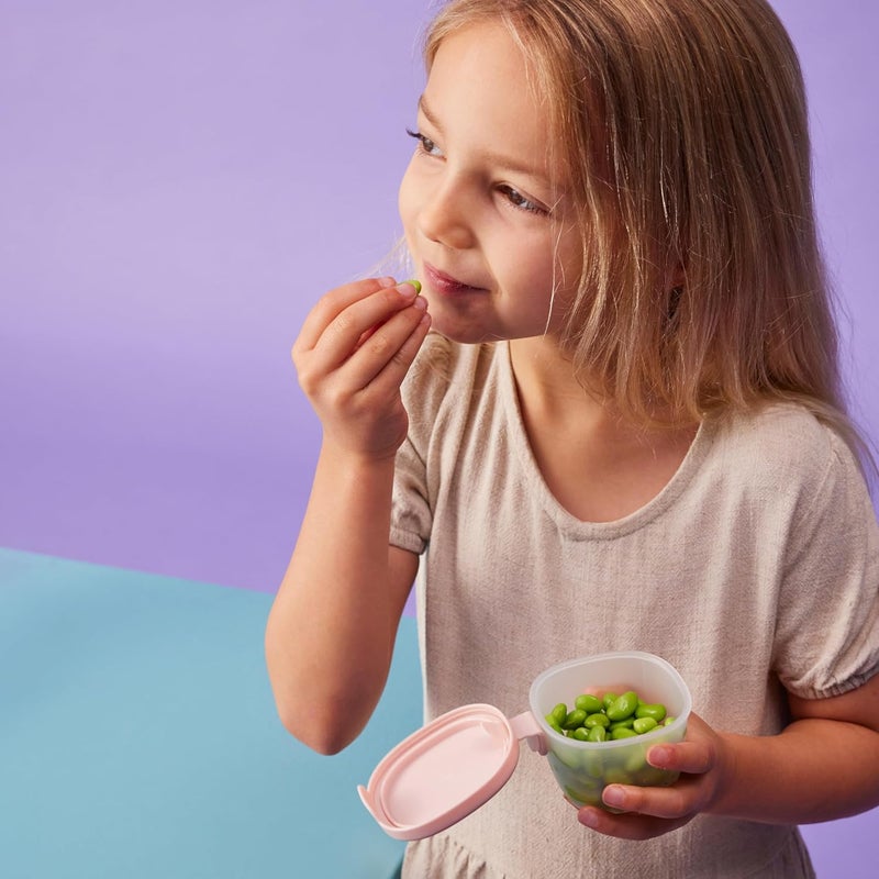 b.box Snack Tubs 3-Pack - Leak Proof Snack Containers for Kids, 4 oz & 2 oz Sizes, Dishwasher & Microwave Safe (Berry) - Image 2
