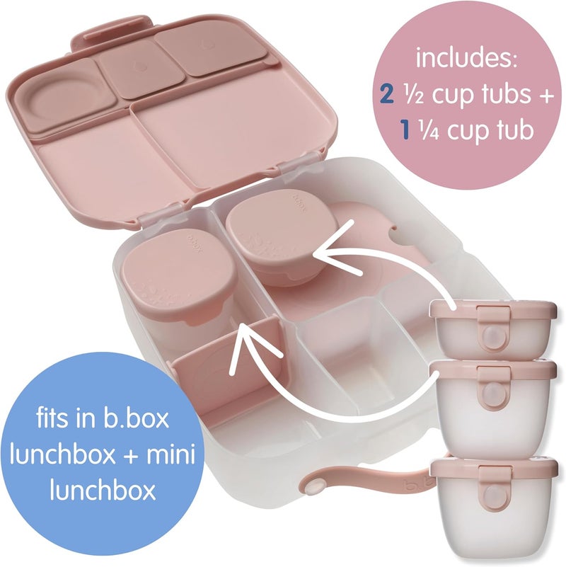 b.box Snack Tubs 3-Pack - Leak Proof Snack Containers for Kids, 4 oz & 2 oz Sizes, Dishwasher & Microwave Safe (Berry) - Image 3