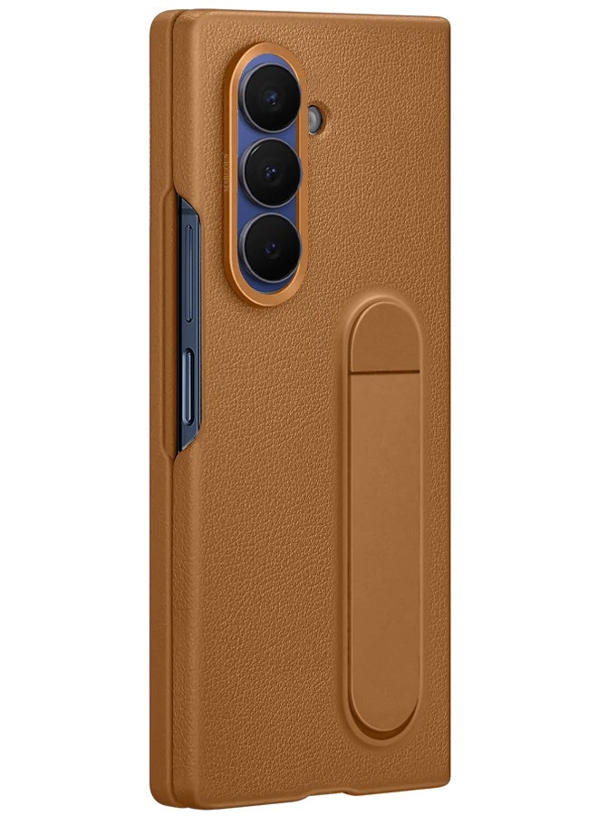Leather Case Cover for Samsung Galaxy Z Fold 7, Kindsuit Case Slim and sleek with Secure Hand Grip - Brown - Image 3