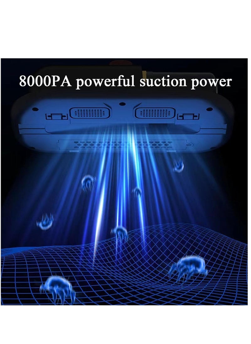 مكنسة كهربائية للسرير محدثة بدون سلك مع UV، مكنسة كهربائية محمولة لتنظيف المراتب بعمق، تنظف الفراش والأرائك والسجاد والأسطح القماشية الأخرى بفعالية - Image 3