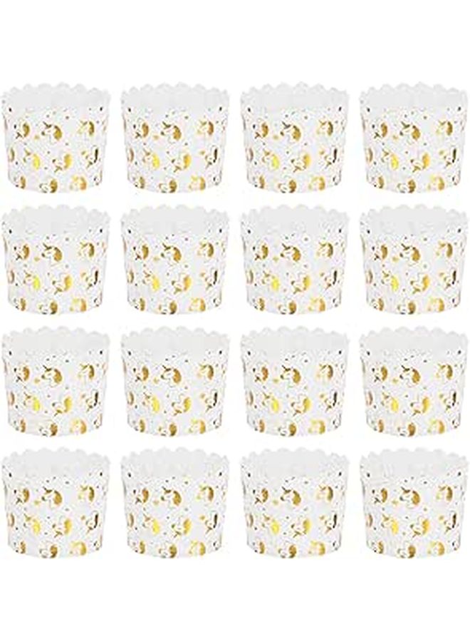 Disposable Foil Baking Cups 50 Pcs Muffin Liners With 14 Gold Foil Fantasy Creature Designs - Image 1