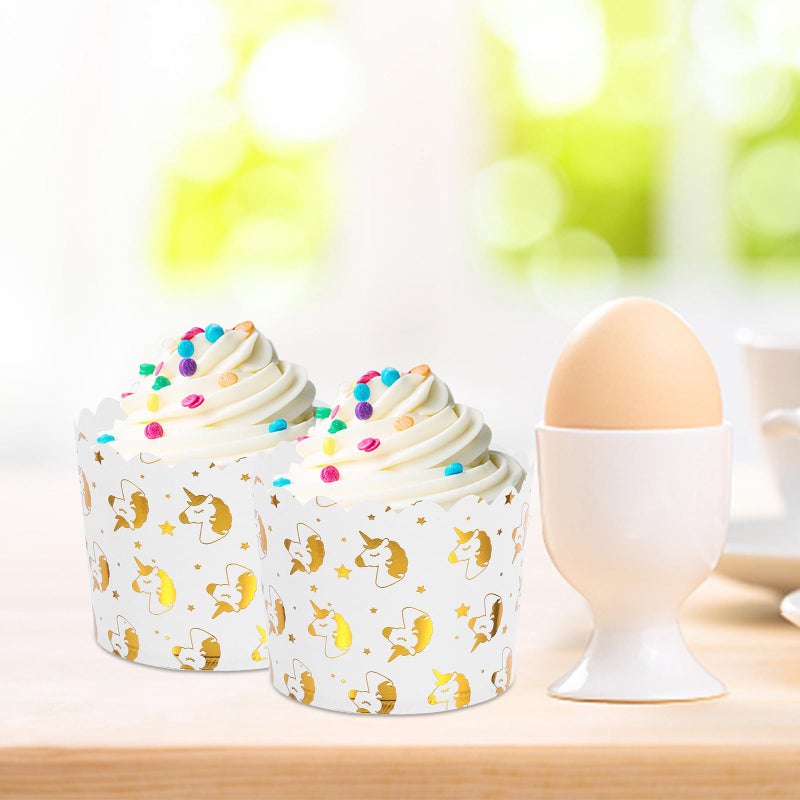 Disposable Foil Baking Cups 50 Pcs Muffin Liners With 14 Gold Foil Fantasy Creature Designs - Image 5