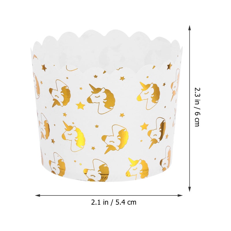 Disposable Foil Baking Cups 50 Pcs Muffin Liners With 14 Gold Foil Fantasy Creature Designs - Image 3