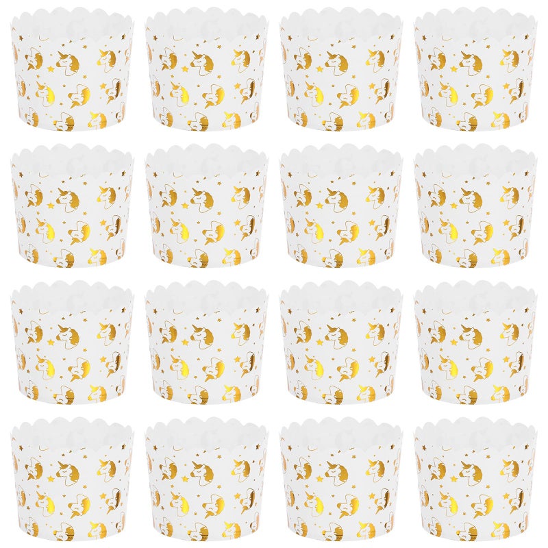 Disposable Foil Baking Cups 50 Pcs Muffin Liners With 14 Gold Foil Fantasy Creature Designs - Image 2