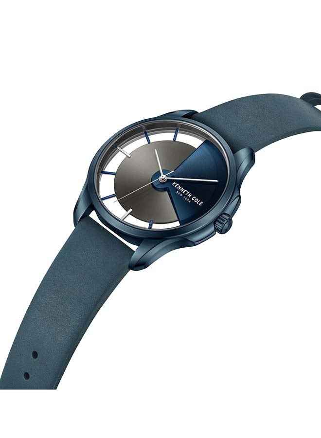 Kenneth Cole New York ساعة أنالوج كوارتز حديثة كلاسيكية - شفافة 42 مم بقرص رمادي/أزرق للرجال - Image 3