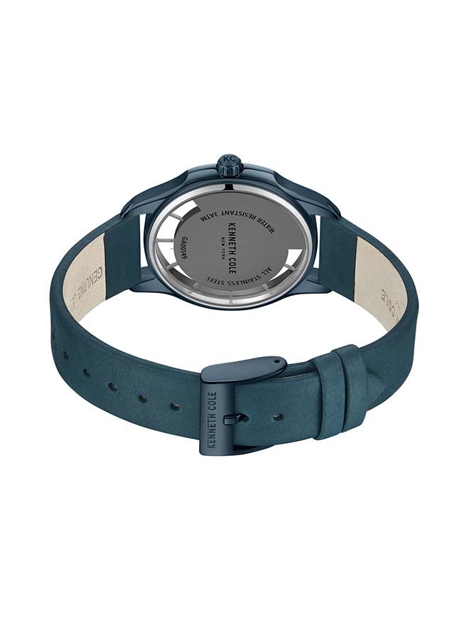 Kenneth Cole New York ساعة أنالوج كوارتز حديثة كلاسيكية - شفافة 42 مم بقرص رمادي/أزرق للرجال - Image 2