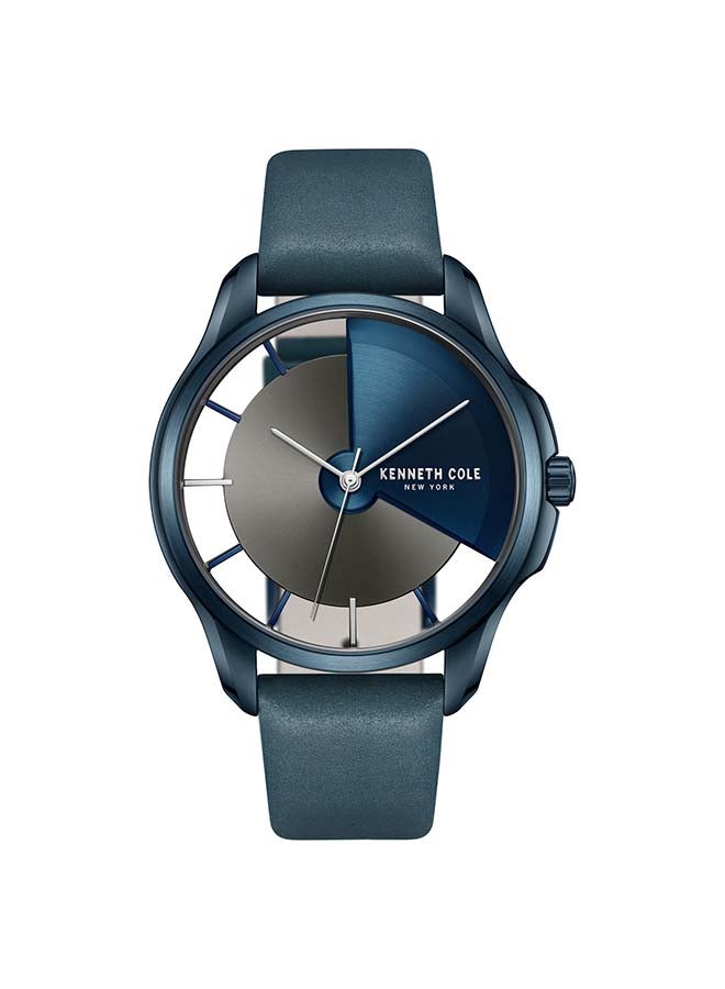 Kenneth Cole New York ساعة أنالوج كوارتز حديثة كلاسيكية - شفافة 42 مم بقرص رمادي/أزرق للرجال - Image 1