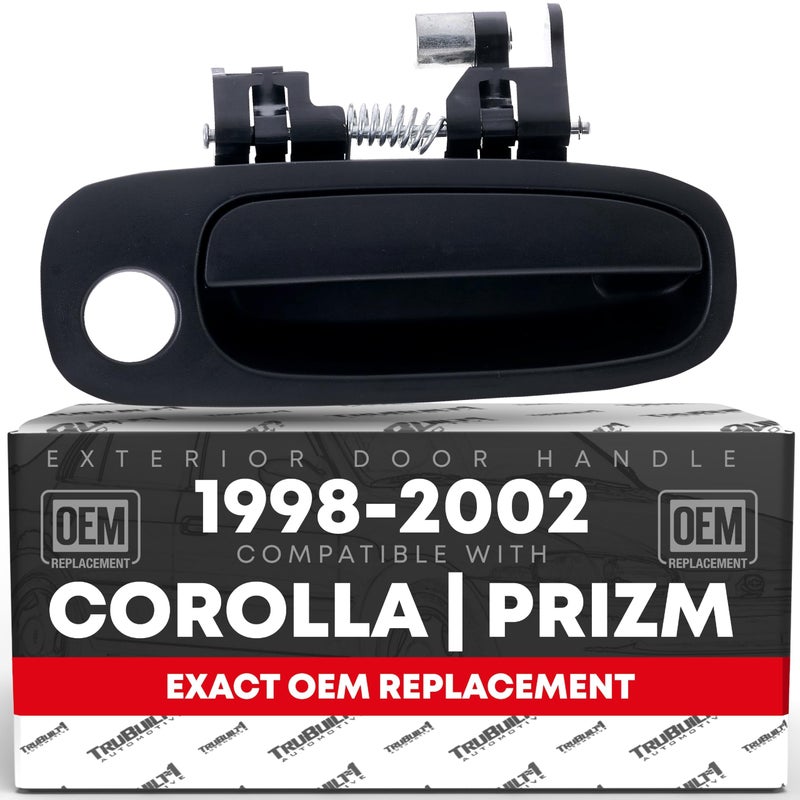 T1A Exterior Front Passenger Door Handle Replacement Compatible with 19982002 Toyota Corolla 19982002 Chevrolet Prizm Textured Black Plastic OEM 6921002030 6921002040 6921002050 94857480 - Image 3