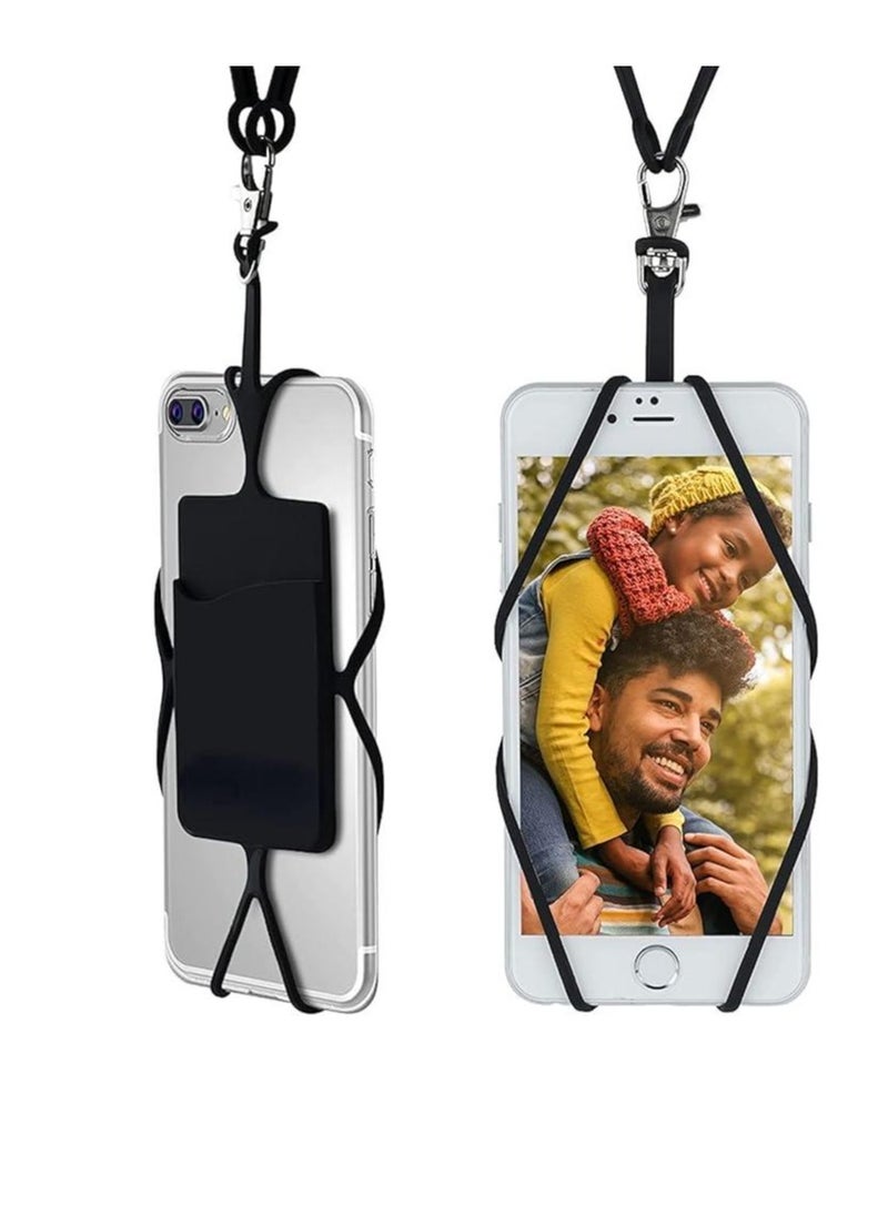 Alissa Adjustable Neck Strap Cell Phone Lanyard With  Compatible with Most Smartphones (Black)  - Image 1