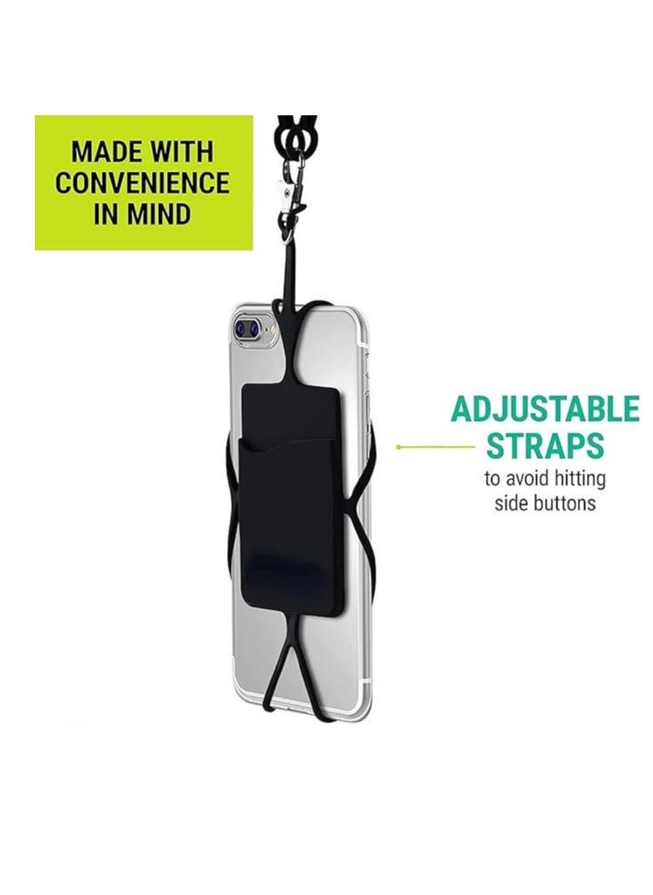 Alissa Adjustable Neck Strap Cell Phone Lanyard With  Compatible with Most Smartphones (Black)  - Image 2