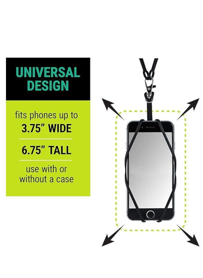 Alissa Adjustable Neck Strap Cell Phone Lanyard With  Compatible with Most Smartphones (Black)  - Image 3