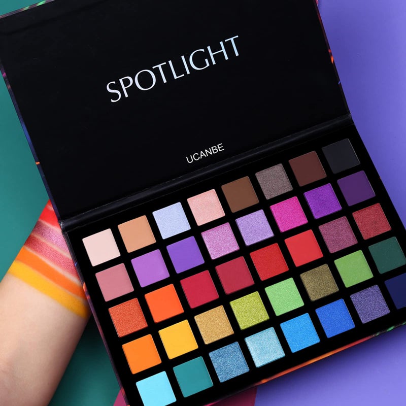 UCANBE Spotlight Eyeshadow Palette Professional 40 Color Eye Shadow Matte Shimmer Makeup Pallet Highly Pigmented Colorful Powder Long Lasting Waterproof Eye Shadow - Image 3