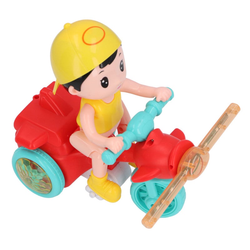 Electric Tricycle Toy Red 360-Degree Rotating Front Sturdy Safe Material - Musical Sensory Lights Removable Buildable Parts for Toddler Indoor Outdoor Play - Image 5
