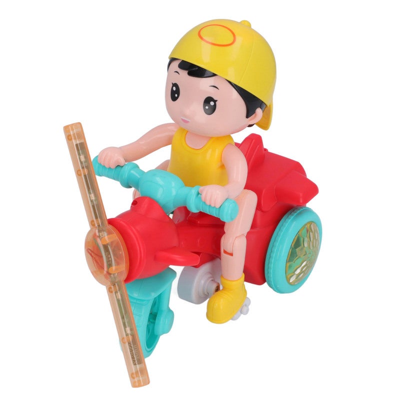 Electric Tricycle Toy Red 360-Degree Rotating Front Sturdy Safe Material - Musical Sensory Lights Removable Buildable Parts for Toddler Indoor Outdoor Play - Image 3