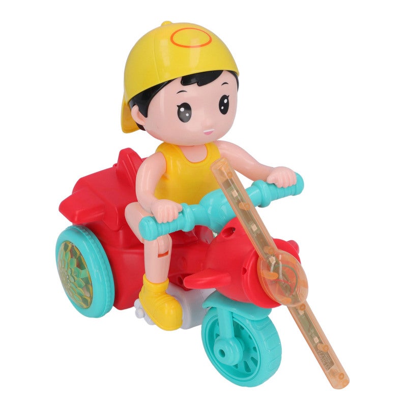 Electric Tricycle Toy Red 360-Degree Rotating Front Sturdy Safe Material - Musical Sensory Lights Removable Buildable Parts for Toddler Indoor Outdoor Play - Image 1