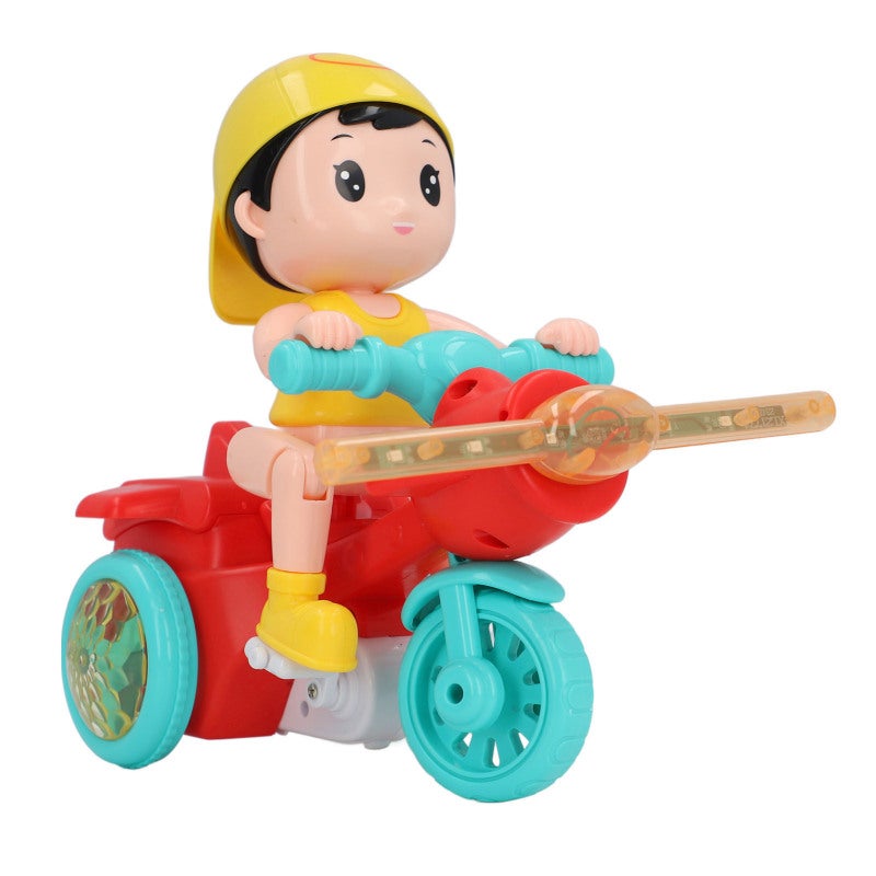 Electric Tricycle Toy Red 360-Degree Rotating Front Sturdy Safe Material - Musical Sensory Lights Removable Buildable Parts for Toddler Indoor Outdoor Play - Image 2