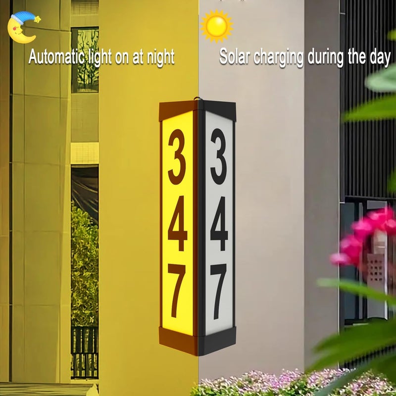 IVWVI 3 Side Solar Address Numbers, Lighted House Numbers for Outside, Waterproof Double Color, Led Illuminated Solar Address Sign with Stakes for Garden Street Home Yard - Image 4