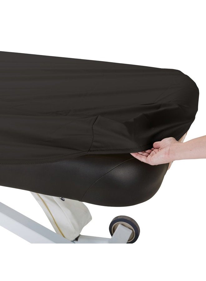 EARTHLITE Massage Table Protection Cover – 100% PU, Fitted Sheet, Fits Round & Square Corners (28-32"), Black - Image 3