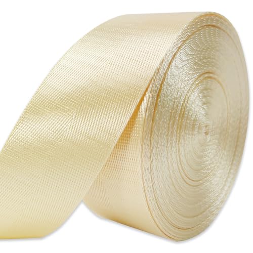 ZHFMLY Lawn Chair Webbing Nylon Strap, 1.5 Inch x 12 Yards Heavy Duty Replacement Straps, Ivory White Decorative Webbing for Furniture Repair, Bag Handles, Pet Collars, DIY Crafts,Sewing - Image 1