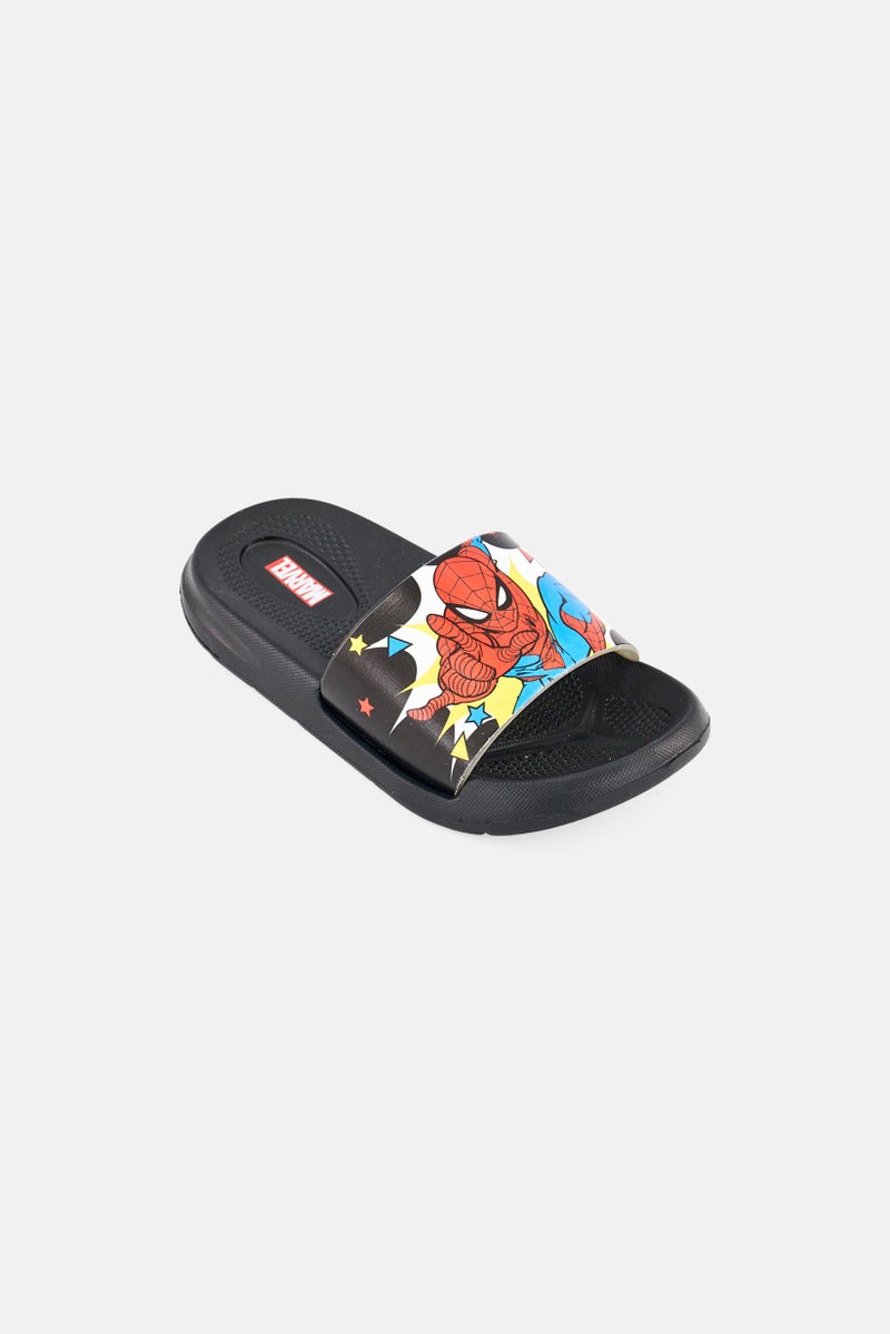MARVEL Toddlers Boy Spiderman Slip On Slides, Black - Image 1