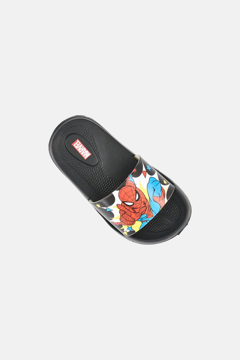 MARVEL Toddlers Boy Spiderman Slip On Slides, Black - Image 3