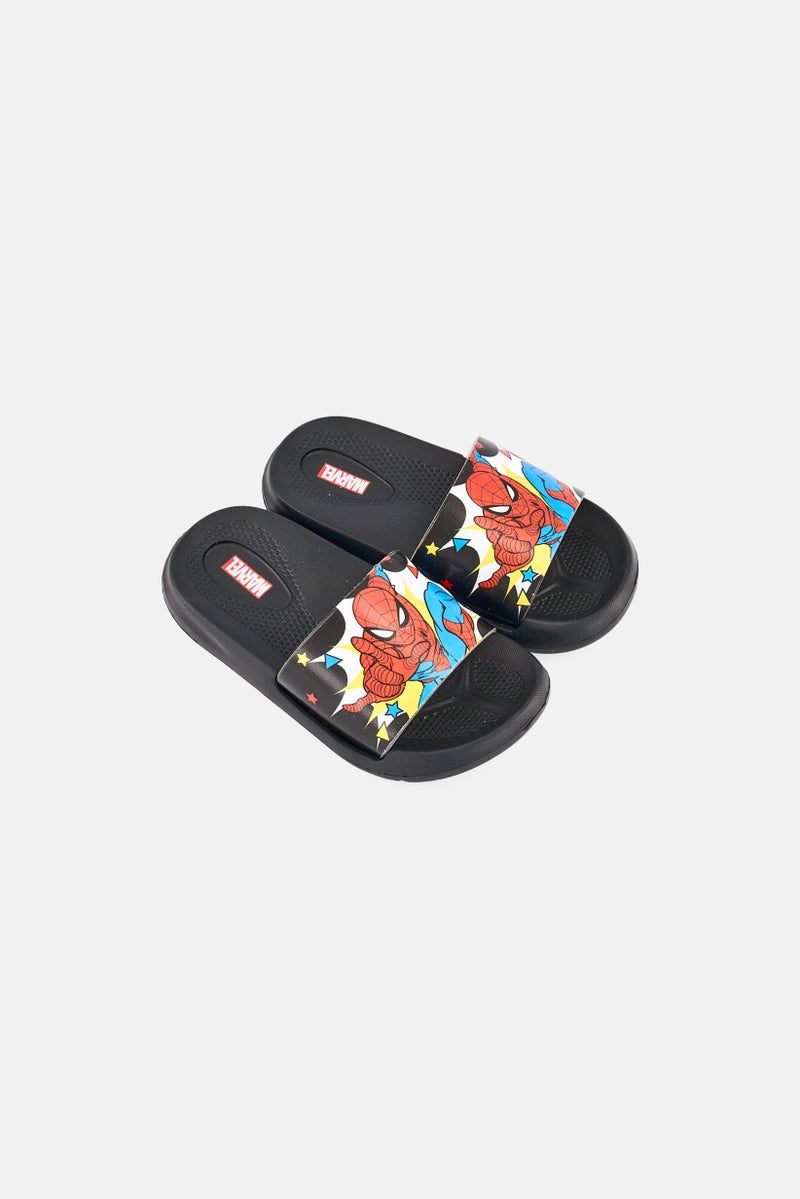 MARVEL Toddlers Boy Spiderman Slip On Slides, Black - Image 2