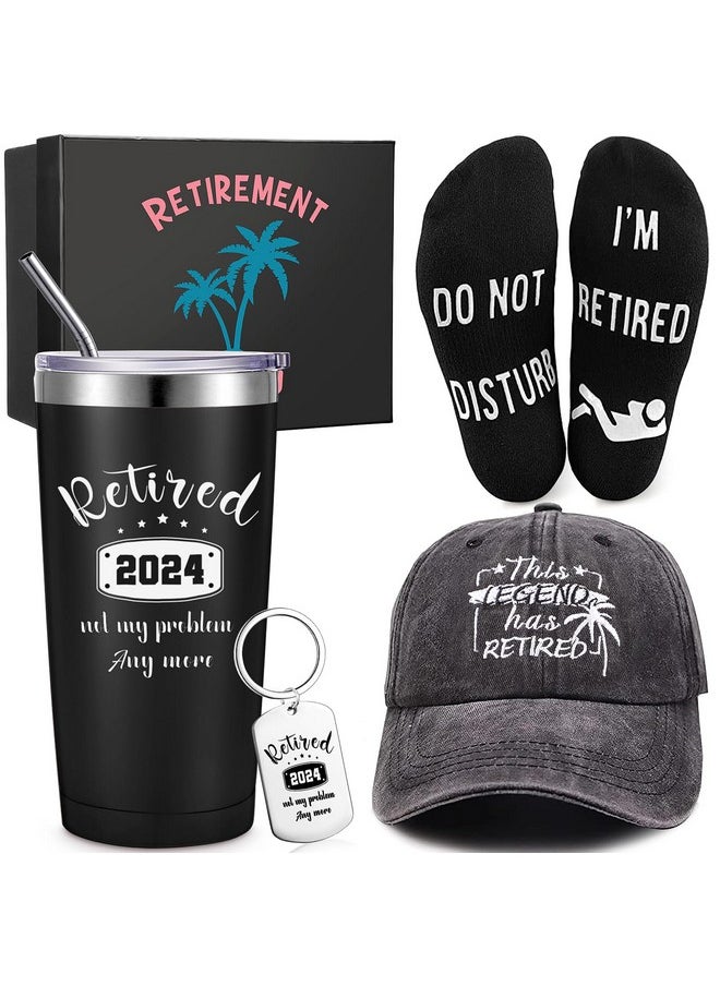 Sieral Sieral Retirement Gift Set for Men Guys Retired Gifts Include Tumbler Baseball Cap Socks Keychain with Gift Box, Tree Style  - Image 1