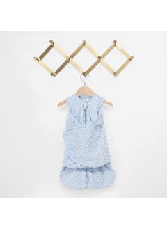 Sleepsack Plush Dot Velboa Swaddle, 3-Way Adjustable Wearable Blanket, Blue, Newborn, 0-3 Months