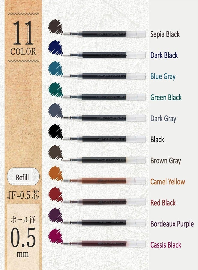 QULLITY ZEBRA SARASA GRAND Gel Ballpoint Pen 0.5mm Matt Black + 10 Refills, original Black slim pen case - Image 5