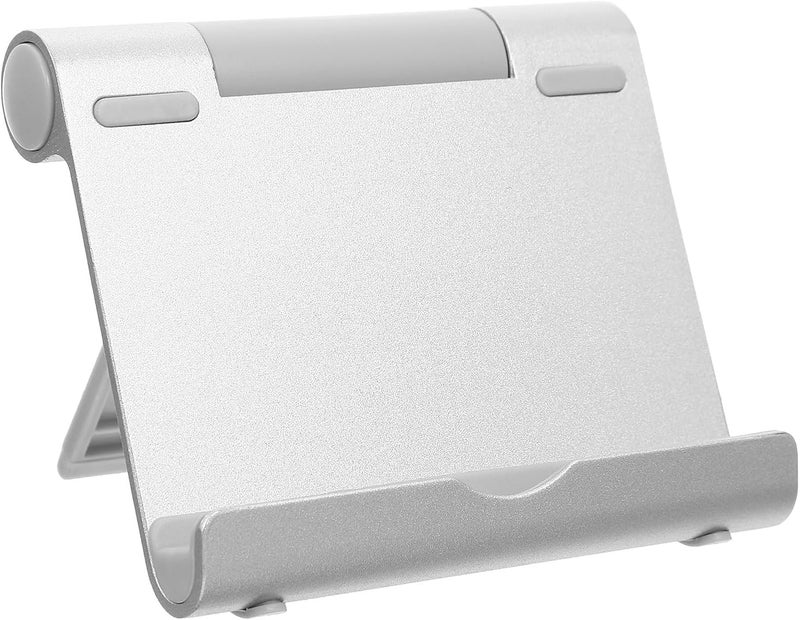 Foldable Aluminum Alloy Desktop Phone and Tablet Stand, Adjustable Non-Slip Holder for Office and Home Use, Silver - Image 1